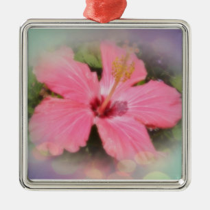 Ornement En Métal Hibiscus rose