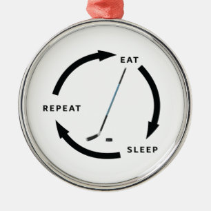 Ornement En Métal Hockey sur glace Dormir Répéter Le Ventilateur De 