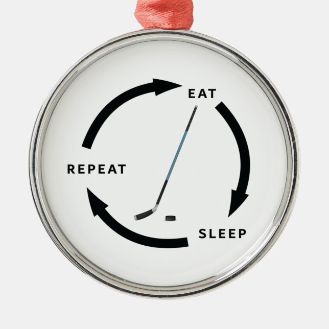 Ornement En Métal Hockey sur glace Dormir Répéter Le Ventilateur De  (Devant)