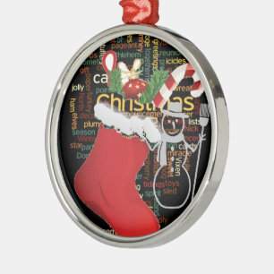 Ornement En Métal HoHoHo ! Joyeux Noël et une bonne année