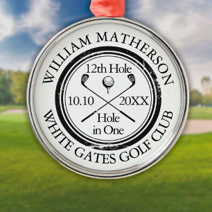 Ornement En Métal Hole in One Classic Personalised Golf