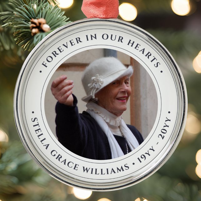 Ornement En Métal Hommage au Mémorial Photo (Photo Memorial Ornament)