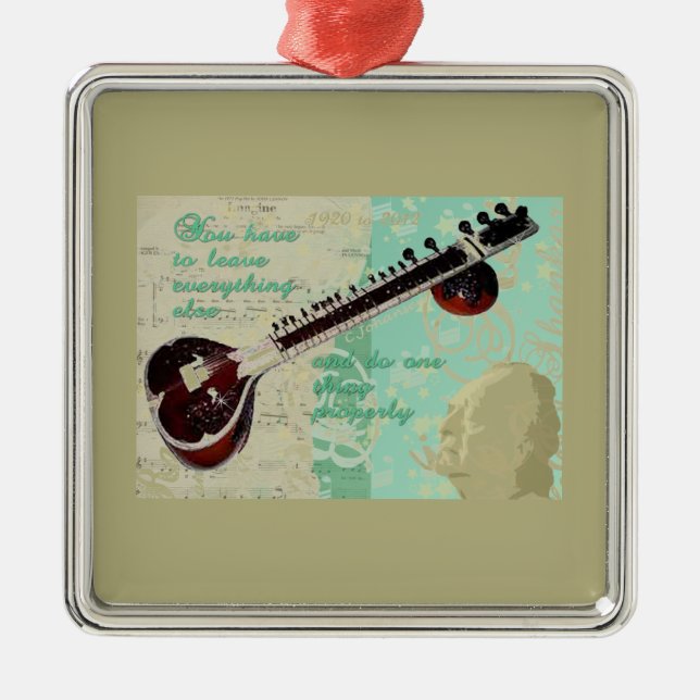 Ornement En Métal Hommage de Ravi Shankar au sitar et à la musique (Devant)