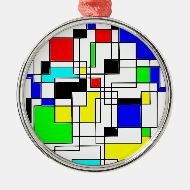 Ornement En Métal Hommage Random Carré À Mondrian (Devant)