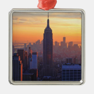 Ornement En Métal Horizon de NYC : Coucher du soleil d'orange