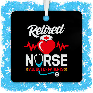 Ornement En Métal Hors des patients retraités Funny Nurse Retraite