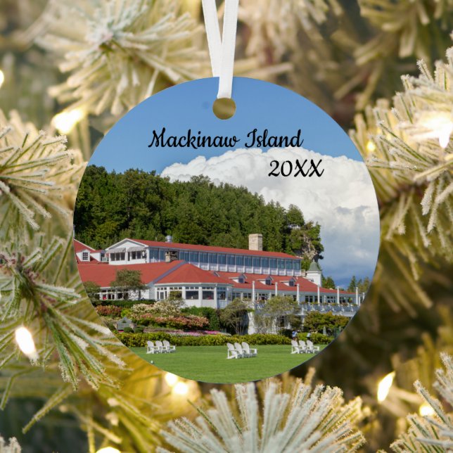 Ornement En Métal Hôtel personnalisé Mackinaw Island Noël (Insitu)