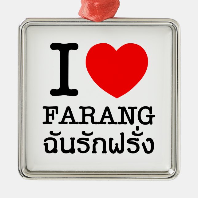 Ornement En Métal I Heart (Amour) Farang (Devant)