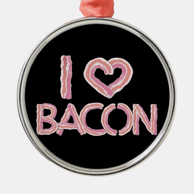 Ornement En Métal I Love Bacon (Devant)