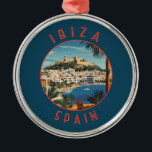 Ornement En Métal Ibiza Espagne Cercle retro désorganisé<br><div class="desc">Ibiza design de déplacement vectoriel rétro. Ibiza est l'une des îles Baléares,  un archipel d'Espagne en Méditerranée.</div>