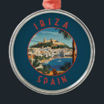 Ornement En Métal Ibiza Espagne Cercle retro désorganisé<br><div class="desc">Ibiza design de déplacement vectoriel rétro. Ibiza est l'une des îles Baléares,  un archipel d'Espagne en Méditerranée.</div>