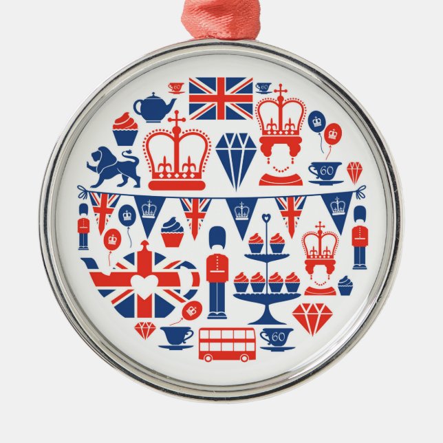 Ornement En Métal Icônes britanniques de jubilé (Devant)