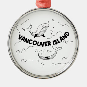 Ornement En Métal Île de Vancouver Canada Baleines