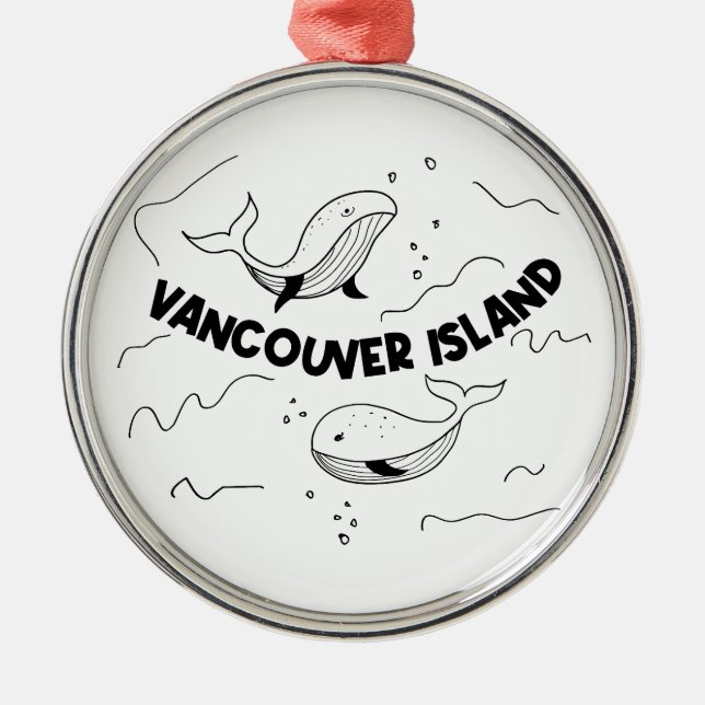 Ornement En Métal Île de Vancouver Canada Baleines (Devant)