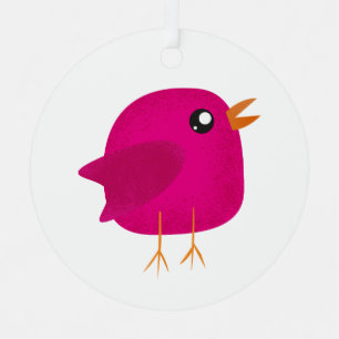 Ornement En Métal Illustration de joli oiseau rose