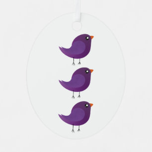Ornement En Métal Illustration de petit oiseau violet mignon