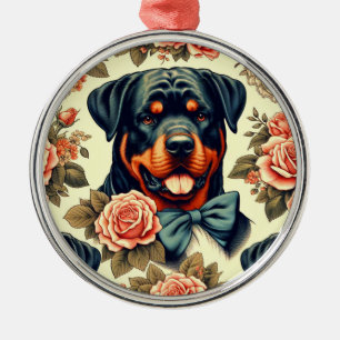 Ornement En Métal Illustration Retro Rottweiler