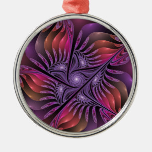 Ornement En Métal Imaginaire coloré Abstrait Trippy Violet Fractal