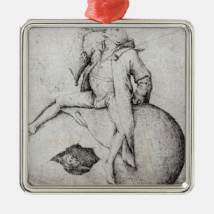 Ornement En Métal Imbécile essayant de hacher un oeuf