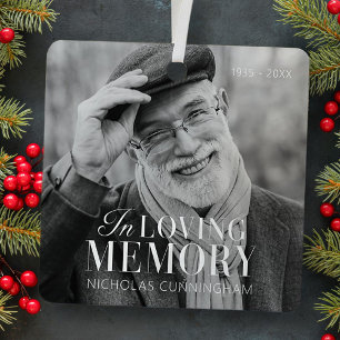 Ornement En Métal In Love Memory Modern Elegant Photo Memorial