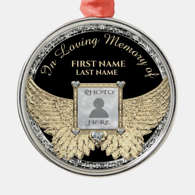 Ornement En Métal In Love Memory Photo Memorial Diamond Look Meta (Devant)