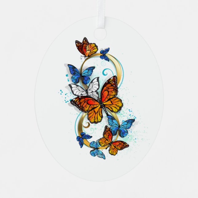 Ornement En Métal Infini de papillons monarques (Recto)