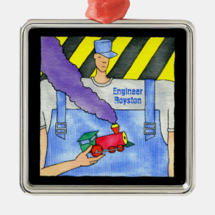 Ornement En Métal Ingénieur de train de Choo Choo