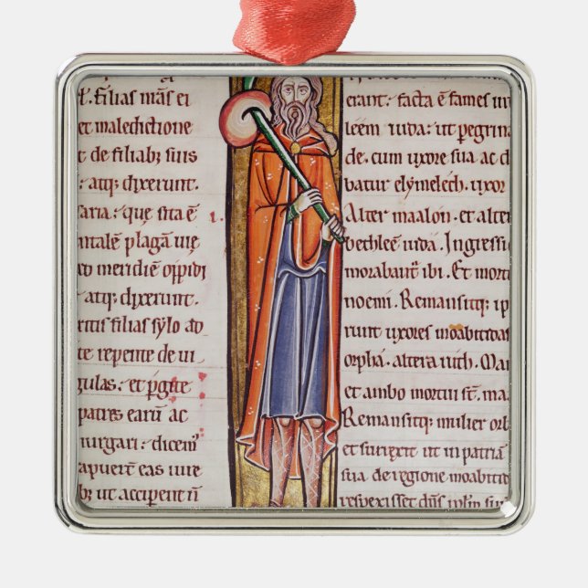 Ornement En Métal Initiale de Historiated "je" dépeignant Elimelech (Devant)