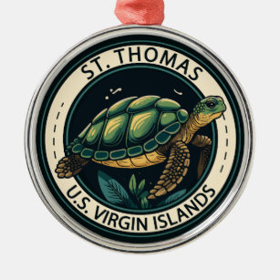 Ornement En Métal Insigne de tortue des îles Vierges américaines St 