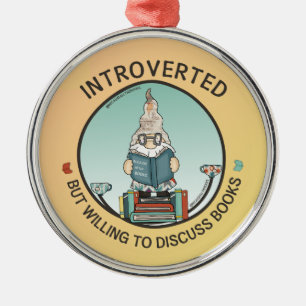 Ornement En Métal Introverted Mais Prêt À Discuter Des Livres