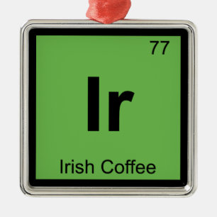 Ornement En Métal Ir - Chimie du café irlandais Symbole du tableau p