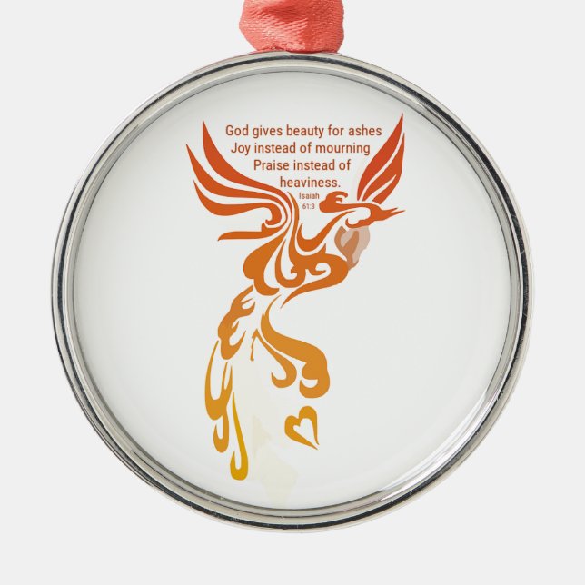 Ornement En Métal Isaiah 61 Phoenix Premium Round Ornament (Devant)
