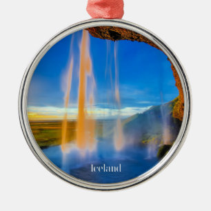 Ornement En Métal Islande pittoresque, skogafoss photoWa