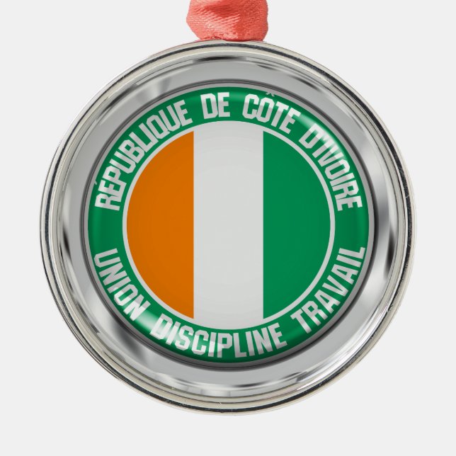 Ornement En Métal Ivory Coast Round Emblem (Devant)