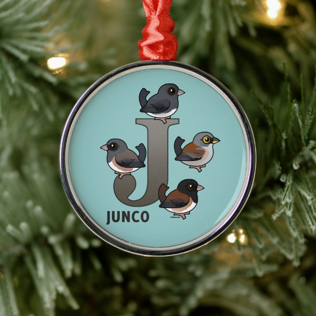 Ornement En Métal J est pour Junco (Arbre)