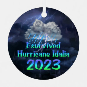 Ornement En Métal J'ai survécu au cyclone Idalia 2023