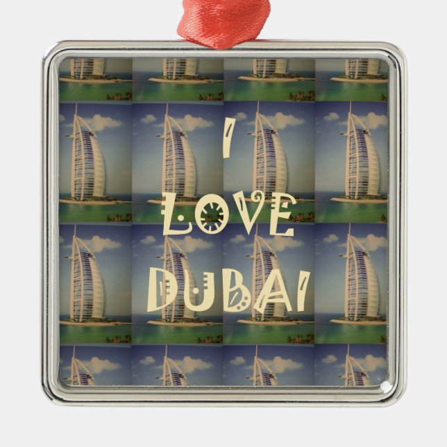 Ornement En Métal J'aime Dubaï (Devant)