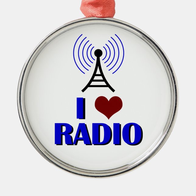 Ornement En Métal J'aime la radio (Devant)