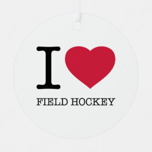 ORNEMENT EN MÉTAL J'AIME LE HOCKEY SUR LE TERRAIN