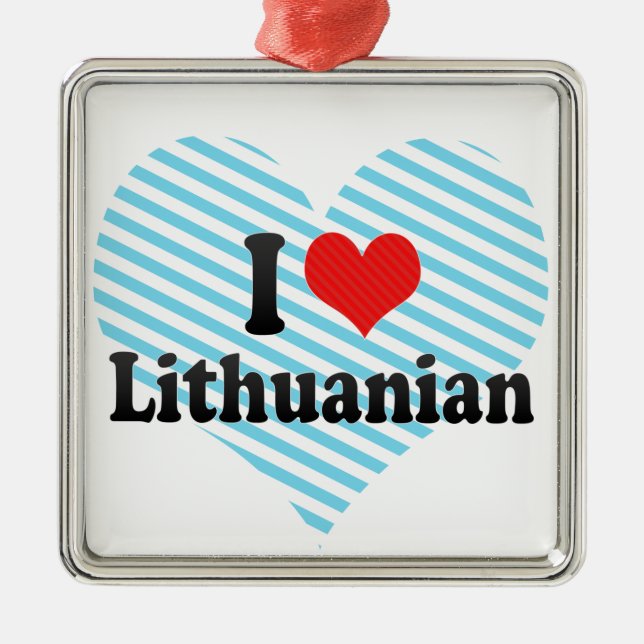 Ornement En Métal J'aime le Lithuanien (Devant)