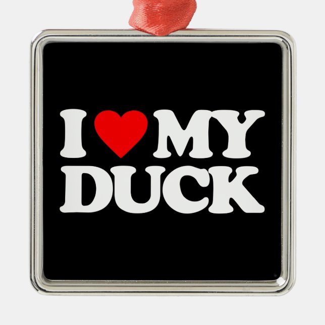 ORNEMENT EN MÉTAL J'AIME MON CANARD (Devant)