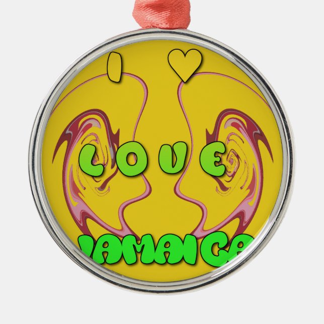 Ornement En Métal J'aime toujours la Jamaïque (Devant)