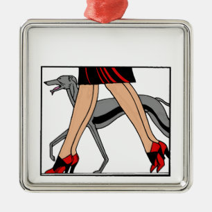 Ornement En Métal Jambes Art Déco Femmes Greyhound Whippet Chien R