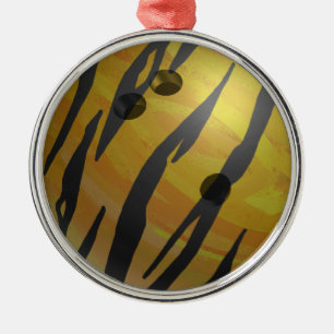 Ornement En Métal Jaune de tigre de boule de bowling