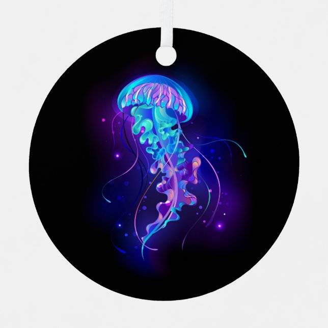 Ornement En Métal Jellyfish éclatante couleur (Recto)