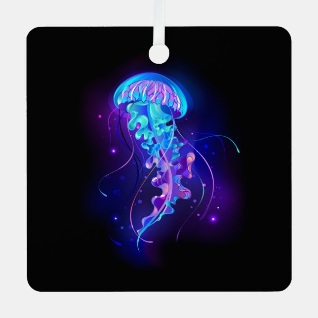 Ornement En Métal Jellyfish éclatante couleur (Recto)