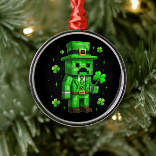 Ornement En Métal Jeu vidéo drôle de la Saint-Patrick sur le Leprech