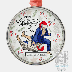 Ornement En Métal Jiu Jitsu BJJ Noël personnalisé sur mesure