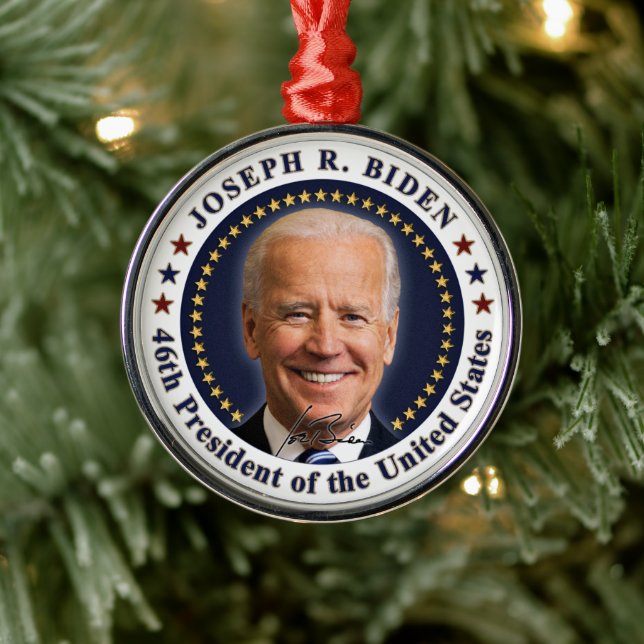 Ornement En Métal Joe Biden Président Jour de l'investiture Souvenir (Arbre)