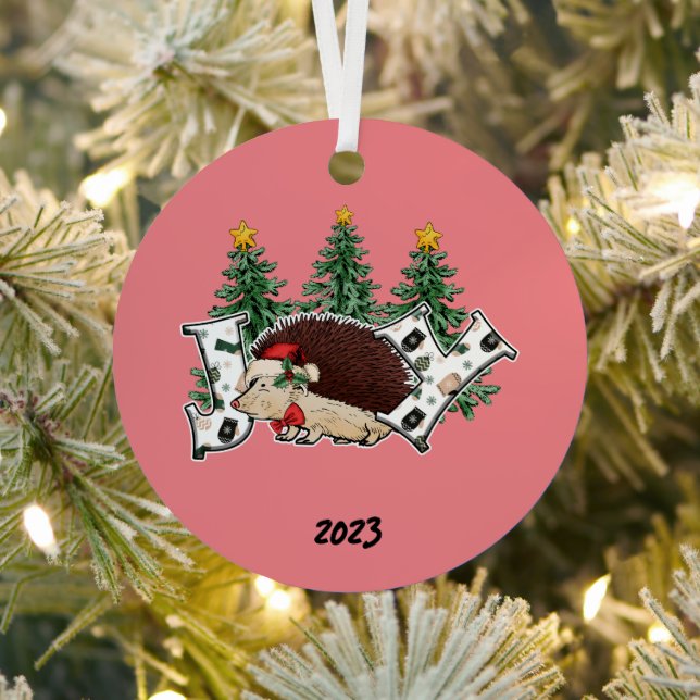 Ornement En Métal Joie de Noël du Hérisson (Insitu)
